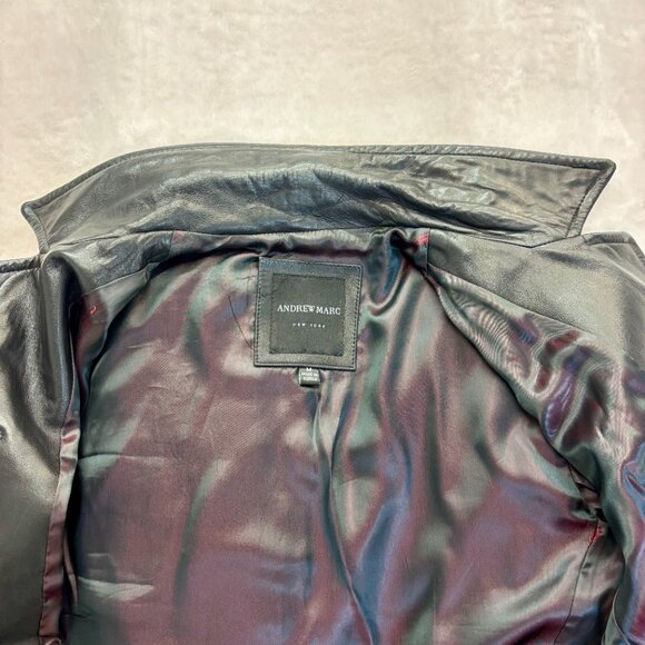Andrew Mark 100% Leather Coat --- Super Cute and Flattering!! Size M - Picture 4 of 12